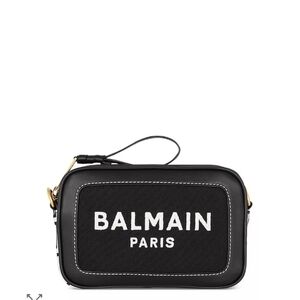 Balmain Black and White Logo Crossbody Bag